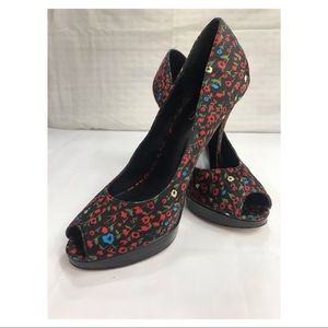 ALDO Open Toe Caged Flower Print Heels  Women’s Size :39